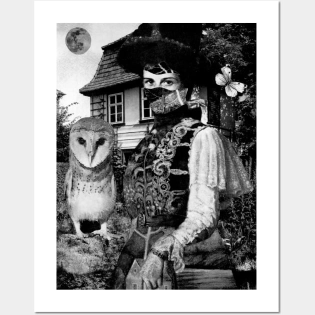 Salem Witch Gift Witchy Wicca Owl Familiar Wall Art by seruniartworks